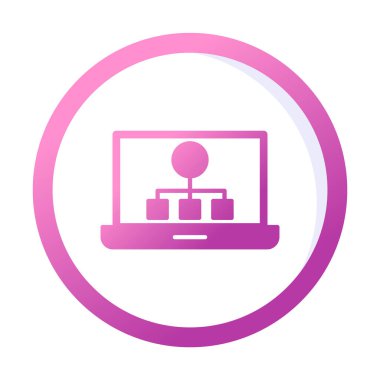 Basit Laptop Ekran simgesi, vektör illüstrasyonu