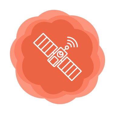 Uydu Simgesi, vektör illüstrasyonu