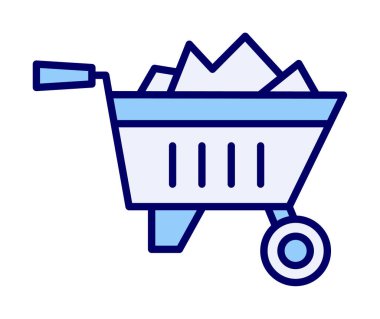 El arabası düz simgesi, tasarım için vektör illüstrasyonu 