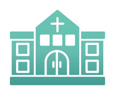 Kilise simgesi, vektör illüstrasyonu 