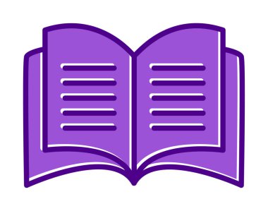 Basit Açık Kitap simgesi, vektör illüstrasyonu