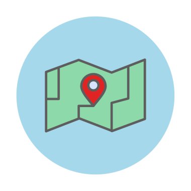 GPS konum vektörü simgesine sahip harita