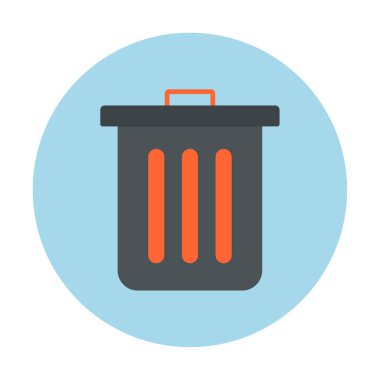 Çöp kutusu simgesi, çöp kutusu simgesi, renkli vektör illüstrasyonu