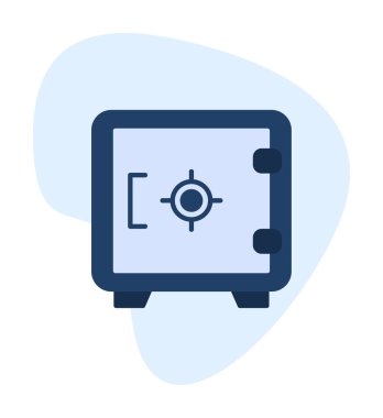 Güvenli simge, loker işareti, vektör illüstrasyonu