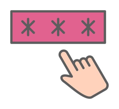 Parola web simgesi, vektör çizim