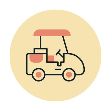 Golf Caddy simgesi, vektör illüstrasyonu