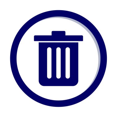 Çöp kutusu simgesi, çöp kutusu simgesi, renkli vektör illüstrasyonu