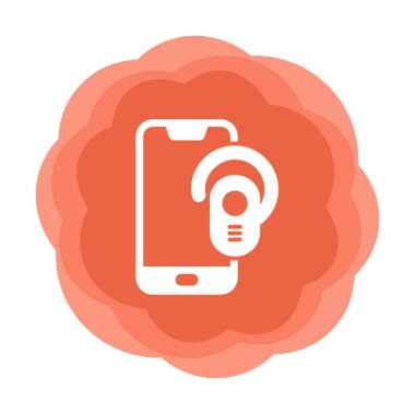 Kulaklık ve akıllı telefon web simgesi, vektör illüstrasyonu