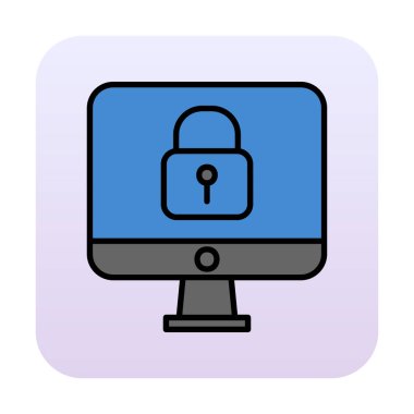 Beyaz arkaplanda asma kilit vektör çizimi