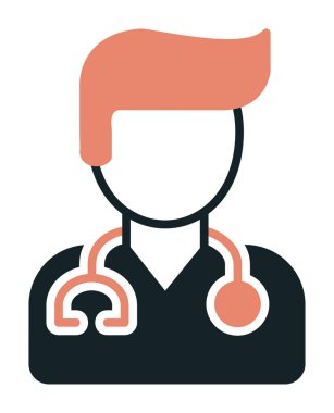 Erkek doktor simgesi, vektör illüstrasyon tasarımı