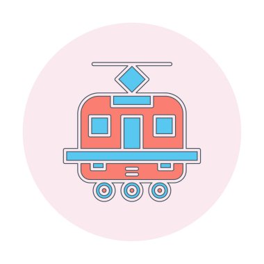 Tramvay simgesi. Moda Tramvay işareti logosu