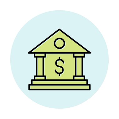 Beyaz arka plan üzerinde izole banka simgesi