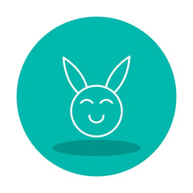 Şirin gülümseyen tavşan ikonu, vektör çizimi 