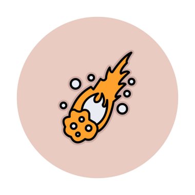 Alev Meteor düz ikon vektör çizimi