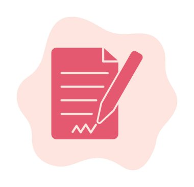 beyaz arkaplanda izole edilmiş kalem simgesine sahip kağıt belge 