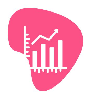 Hisse senetleri büyüyor. Web simgesi basit illüstrasyon