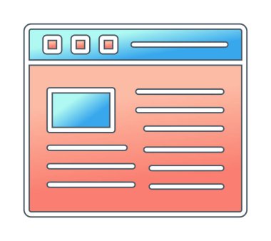 Web sayfası simgesi, vektör illüstrasyonu basit tasarım