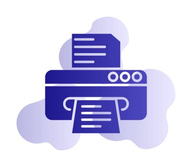 yazıcı simgesi web basit illüstrasyon