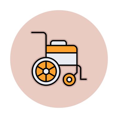 Tekerlekli sandalyenin basit düz vektör çizimi 