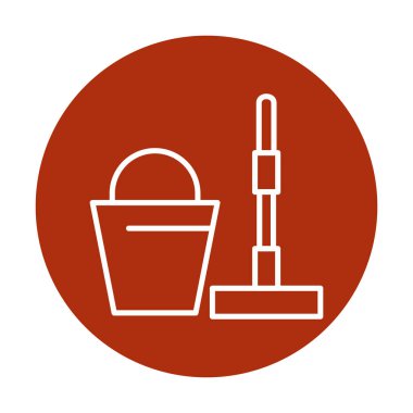 kova ve paspas simgeleri vektör illüstrasyonuName