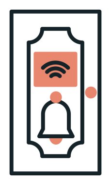 Kapı Zili simgesi vektör illüstrasyonu