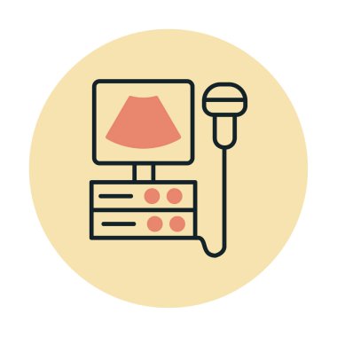 Ultrason Makinesi Web simgesi basit illüstrasyon