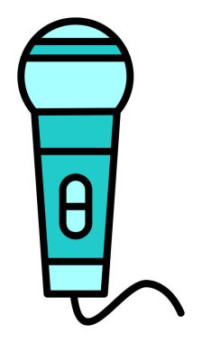 Mikrofon. Web simgesi vektör illüstrasyonu