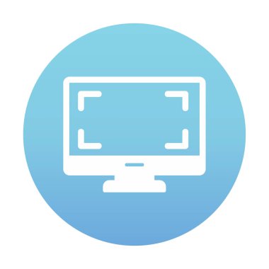 bilgisayar izleme simgesi, vektör illüstrasyonu basit tasarım