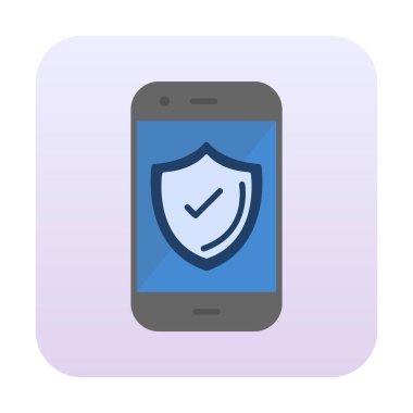 Güvenlik Düz simgesi, Kalkanlı Telefon 