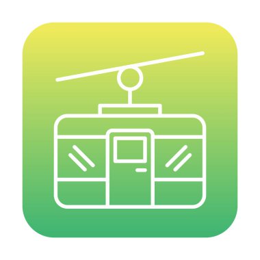 Basit Kablo Araba simgesi, vektör illüstrasyonu