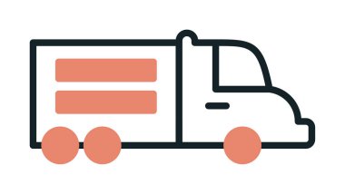 Web ve mobil uygulama tasarımınız için kamyon simgesi vektörü, dağıtım kamyonu logosu konsepti