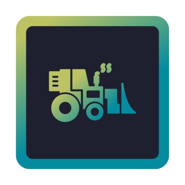 Buldozer simgesi vektör logosu illüstrasyonu