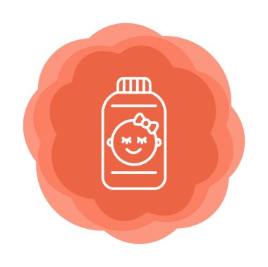 Bir bebek talk pudrası ikonunun düz bir şekilde çizimi 