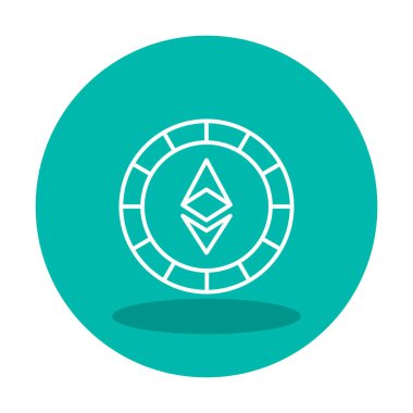 Ethereum Sikke ikonu vektör illüstrasyonu