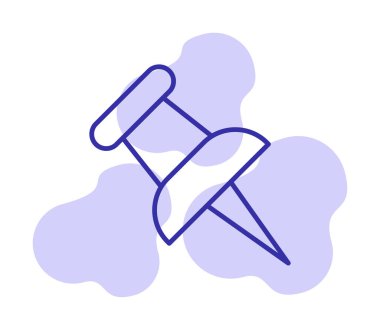 İğne simgesine bas. vektör illüstrasyonu