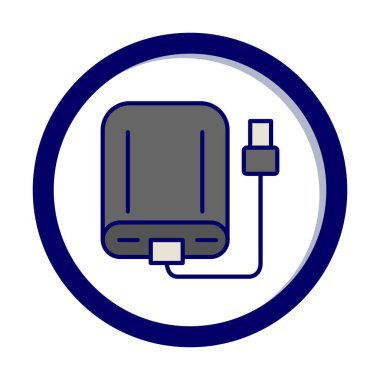 harici sabit disk simgesi, vektör illüstrasyonu basit tasarım