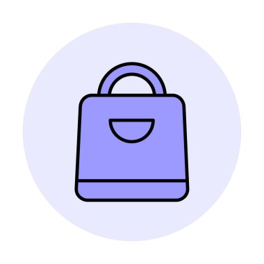 Alışveriş poşeti simgesi, vektör illüstrasyonu basit tasarım