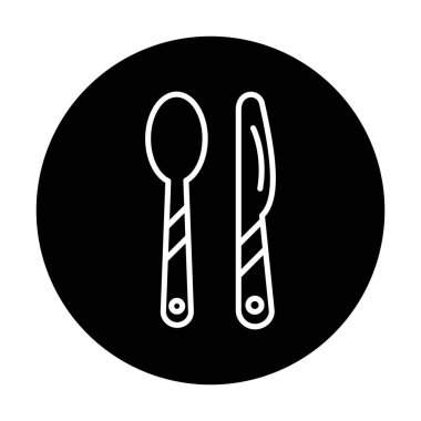 Modern çatal bıçak simgelerinin vektör çizimi                