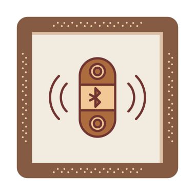 Bluetooth hoparlör simgesi, vektör illüstrasyonu basit tasarım