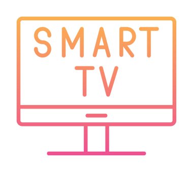 Basit Akıllı TV simgesi, vektör illüstrasyonu