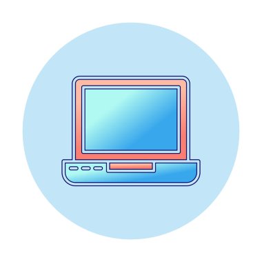 dizüstü bilgisayar simgesi, vektör illüstrasyonu basit tasarım 