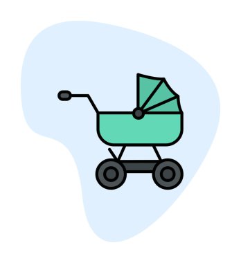 bebek arabası kutsal kişilerin resmi, vektör çizim 