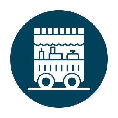 Yemek arabası simgesinin vektör illüstrasyonu 