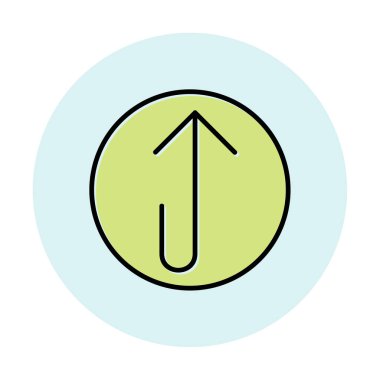 Yukarı ok simgesi, vektör illüstrasyonu, arayüz için düz tasarım 