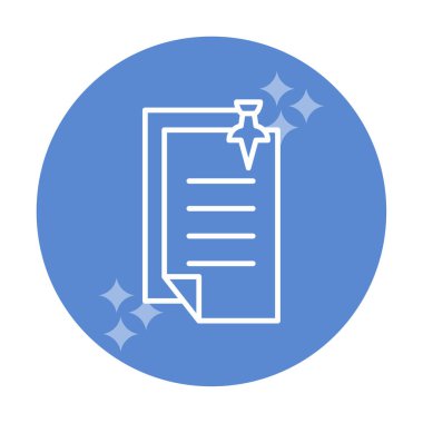 Pin Note ağ simgesi, vektör illüstrasyonu