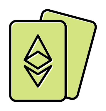 ethereum kartları simgesi, vektör illüstrasyonu