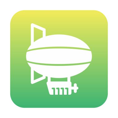 zeplin simgesi, beyaz arkaplanda izole edilmiş düz stil zeplin