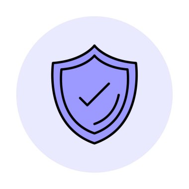 Güvenlik kalkanı simgesi koruma konsepti, vektör illüstrasyonu