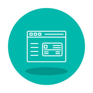 Basit Web Ödeme simgesi, vektör illüstrasyonu