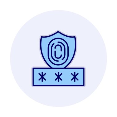 Parmak izi ikonu. Özel daire tasarımı. vektör illüstrasyonu.